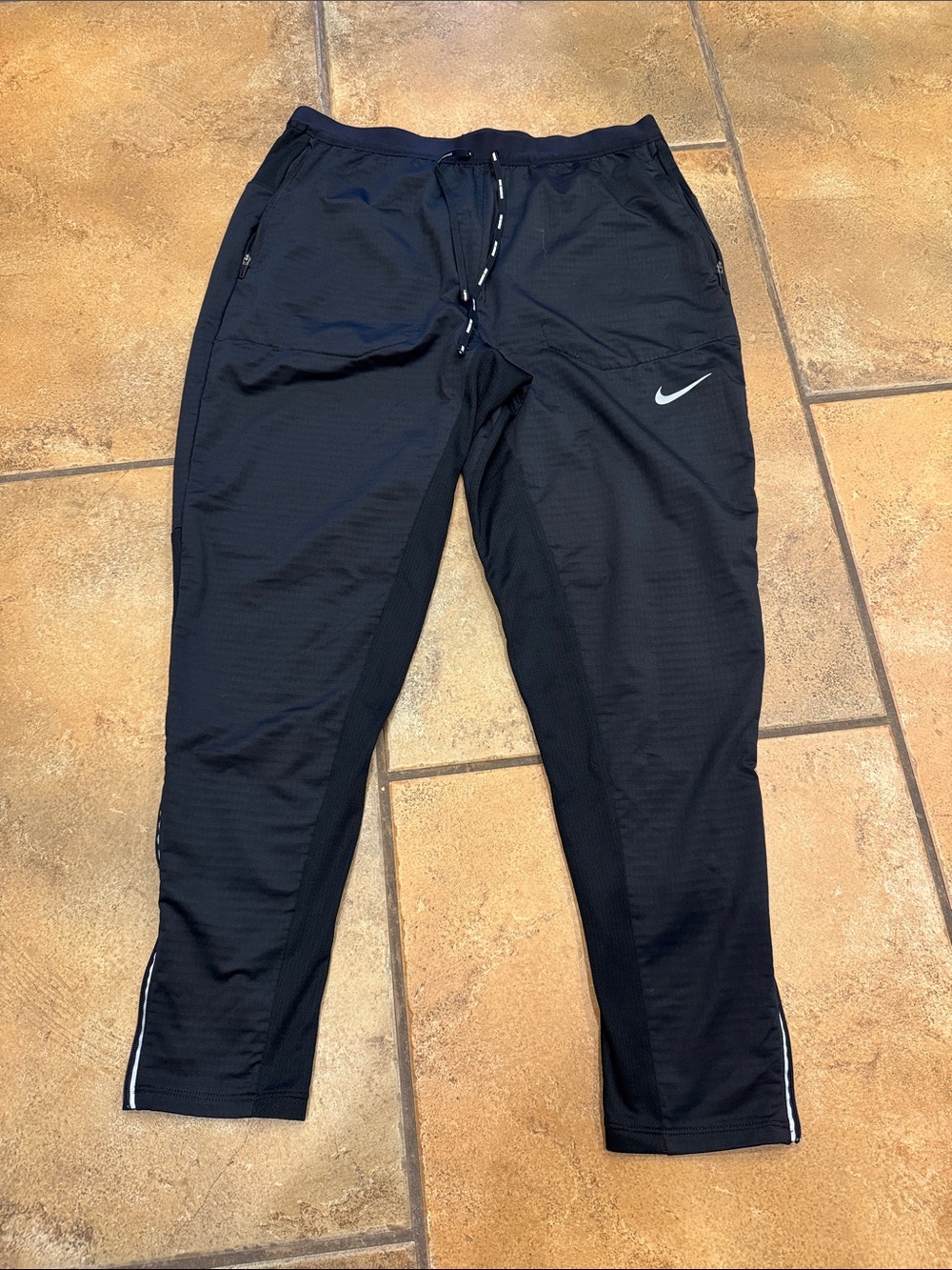 Nike Black Performance Track Pants with White Swoosh
